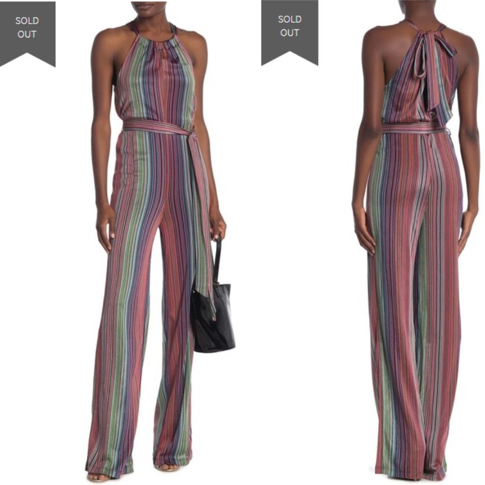 Trina Turk Azar Stripe Jumpsuit - Pepper Sz 10